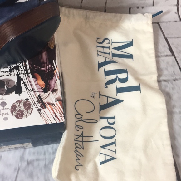 Maria Pova By Cole Haan T strap suede Wedges shoes NWOB - Picture 7 of 8